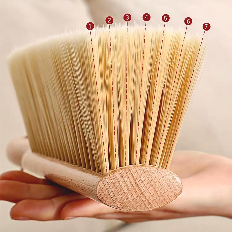 OAKART Hand Brush Soft Bristles Wooden Handle Small Hand Sweeper Brush 14 Inch Long (2pcs Yellow) - Image 3